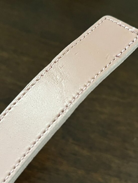 Banana Republic Italian Leather Belt Pink Silver Tone Brass Buckle Made in USA main image 4